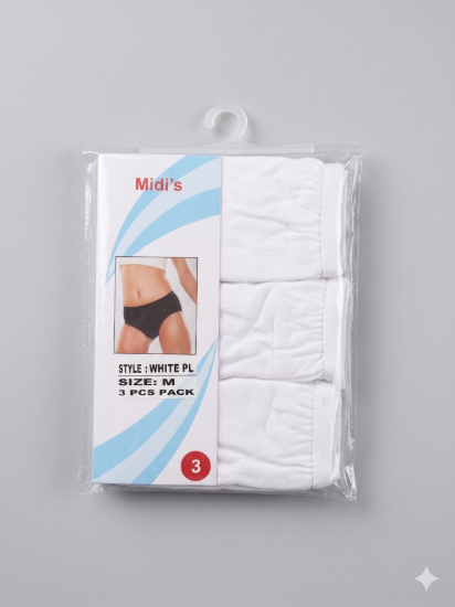 صورة Briefs Midi Set of 3 pieces (PL-White)